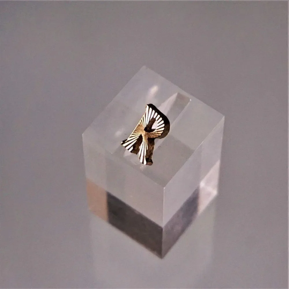Letter R Initial Pin Tie Tack Lapel Gold Color Metal